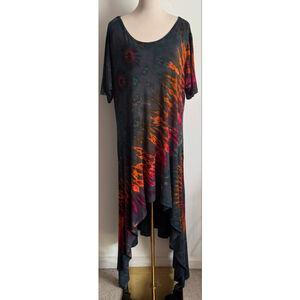 Women's Kathmandu Imports High Low Dress XXL Black Orange